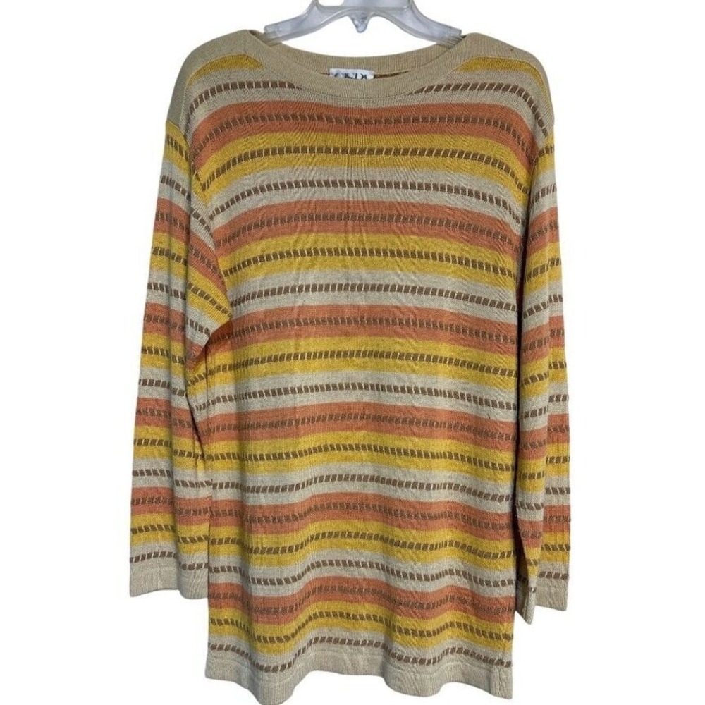 Vintage Gina Made In Italy Striped Sweater Lightweight Size Medium